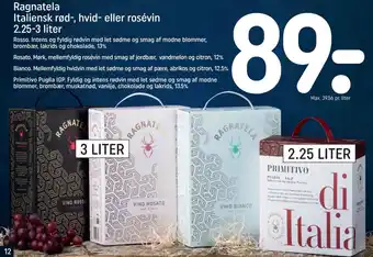 REMA 1000 Ragnatela Italiensk rød-, hvid- eller rosévin 2.25-3 liter tilbud