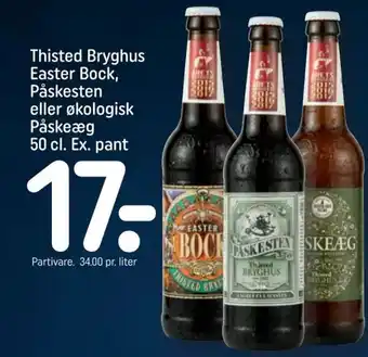 REMA 1000 Thisted Bryghus Easter Bock, Påskesten eller økologisk Påskeæg 50 cl. Ex. pant tilbud