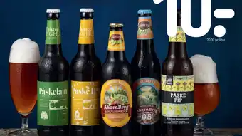 Påskelam, Påske IPA, Ahornbryg med sirup, Ahornbryg alkoholfri Ale 0.5% eller Påske pip 50 cl