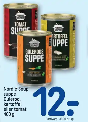 REMA 1000 Nordic Soup suppe Gulerod, kartoffel eller tomat 400 g tilbud