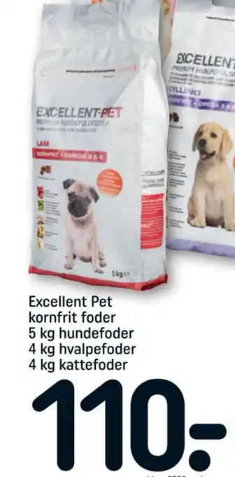 Excellent Pet kornfrit foder 5 kg hundefoder 4 kg hvalpefoder 4 kg kattefoder