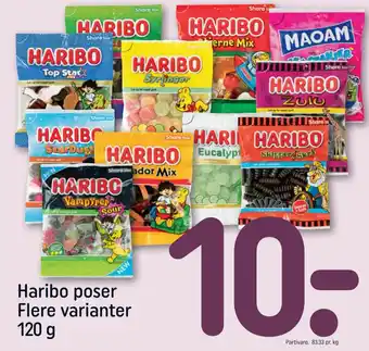 REMA 1000 Haribo poser Flere varianter 120 g tilbud