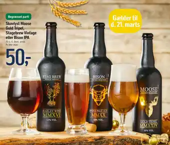 Føtex Skovlyst Moose Gold Tripel, Stagebrew Vintage eller Bison IPA tilbud