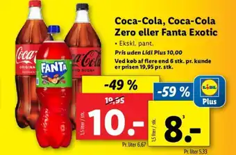 Lidl Coca-Cola, Coca-Cola Zero eller Fanta Exotic tilbud