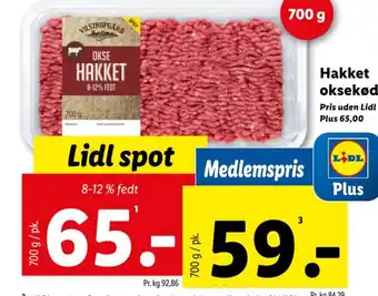 Lidl Hakket oksekød tilbud