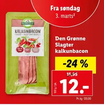 Lidl Den Grønne Slagter kalkunbacon tilbud