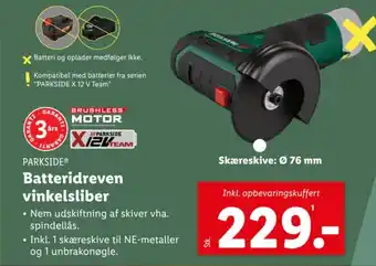 Lidl Batteridreven vinkelsliber tilbud