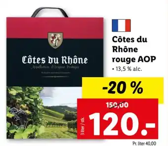 Lidl Côtes du Rhône rouge AOP tilbud