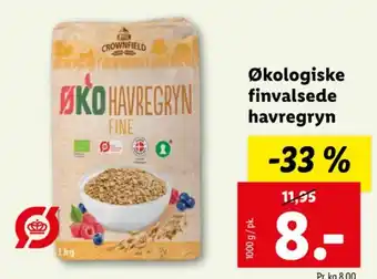 Lidl Økologiske finvalsede havregryn tilbud