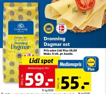 Lidl Dronning Dagmar ost tilbud