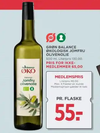 MENY GRØN BALANCE ØKOLOGISK JOMFRU OLIVENOLIE tilbud