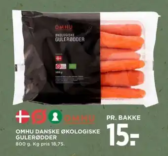 MENY OMHU DANSKE ØKOLOGISKE GULERØDDER tilbud