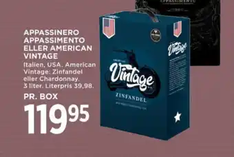 MENY APPASSINERO APPASSIMENTO ELLER AMERICAN VINTAGE tilbud