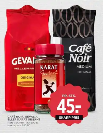 MENY CAFÉ NOIR, GEVALIA ELLER KARAT INSTANT tilbud