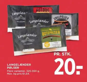 MENY LANGELÆNDER PØLSER tilbud
