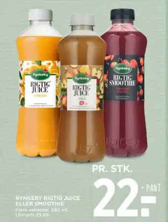 MENY RYNKEBY RIGTIG JUICE ELLER SMOOTHIE tilbud