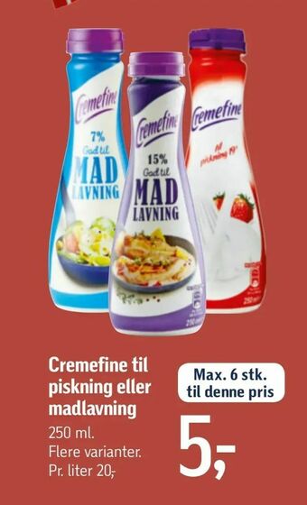 Cremefine til piskning eller madlavning