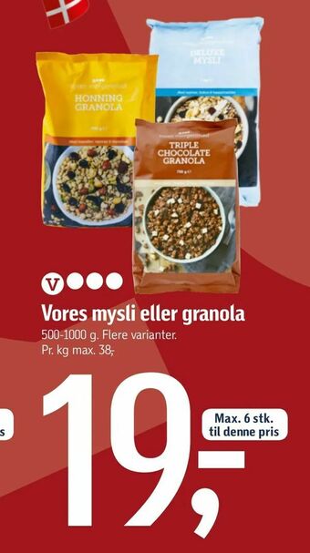 Føtex Vores mysli eller granola tilbud