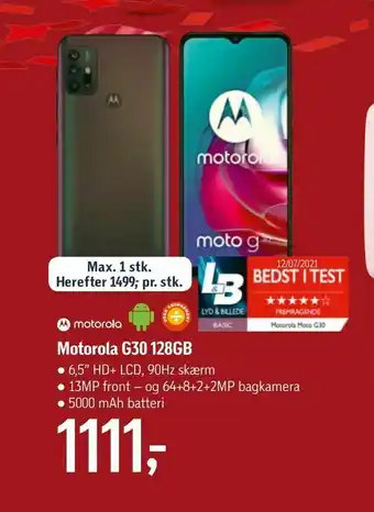 Føtex Motorola G30 128GB tilbud