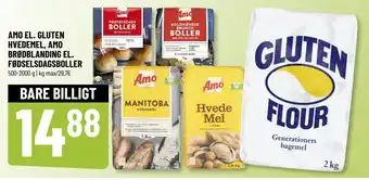 AMO EL. GLUTEN HVEDEMEL, AMO BRØDBLANDING EL. FØDSELSDAGSBOLLER