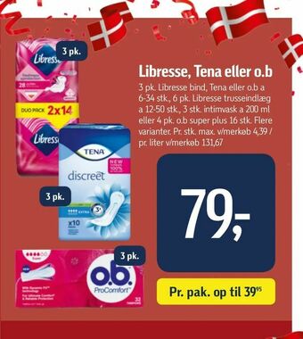 Føtex Libresse, Tena eller o.b tilbud