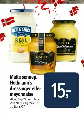 Føtex Maile sennep, Hellmann's dressinger eller mayonnaise tilbud
