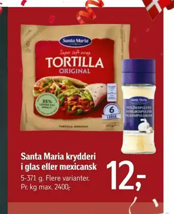 Føtex Santa Maria krydderi i glas eller mexicansk tilbud
