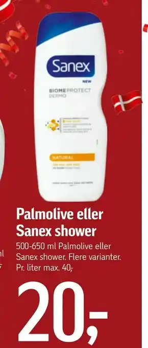 Føtex Palmolive eller Sanex shower tilbud