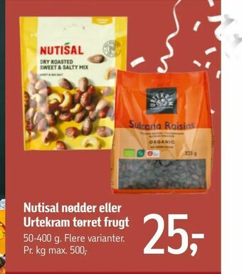 Føtex Nutisal nødder eller Urtekram tørret frugt tilbud