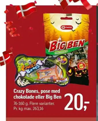 Føtex Crazy Bones, pose med chokolade eller Big Ben tilbud