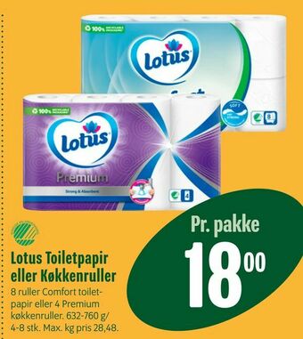 Min Købmand Lotus Toiletpapir eller Køkkenruller tilbud
