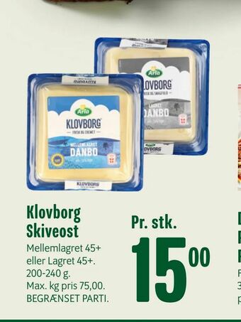 Min Købmand Klovborg Skiveost tilbud