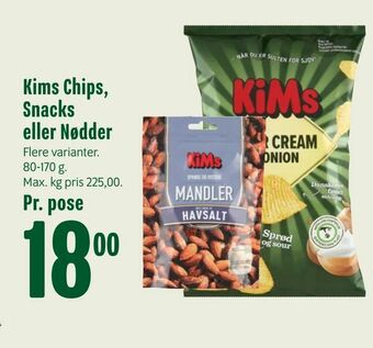 Min Købmand Kims Chips, Snacks eller Nødder tilbud