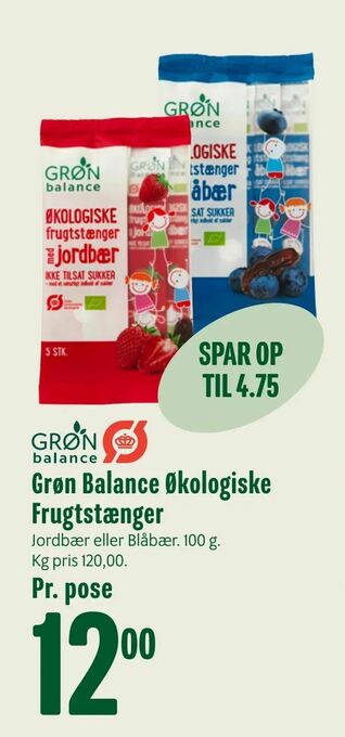 Min Købmand Grøn Balance Økologiske Frugtstænger tilbud