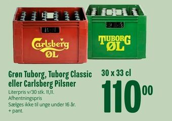 Min Købmand Grøn Tuborg, Tuborg Classic eller Carlsberg Pilsner tilbud