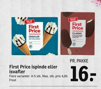 First Price ispinde eller isvafler