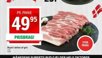 Bryst i skiver af gris