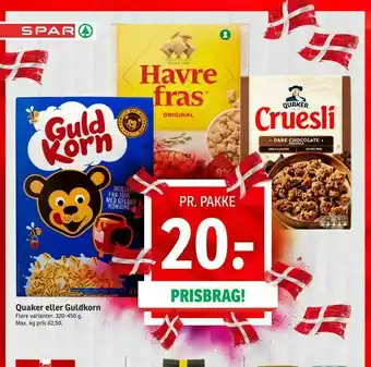 SPAR Quaker eller Guldkorn tilbud
