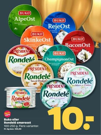 Netto Buko eller Rondelé smøreost tilbud