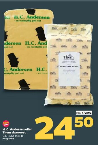 Netto H. C. Andersen eller Them skæreost tilbud