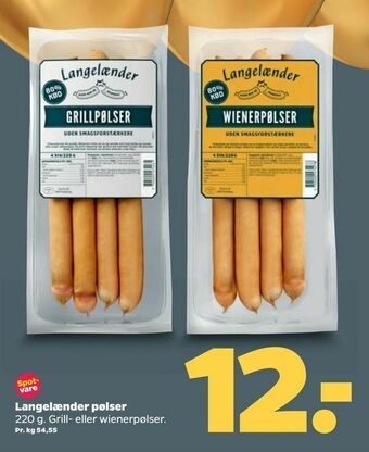 Netto Langelænder pølser tilbud