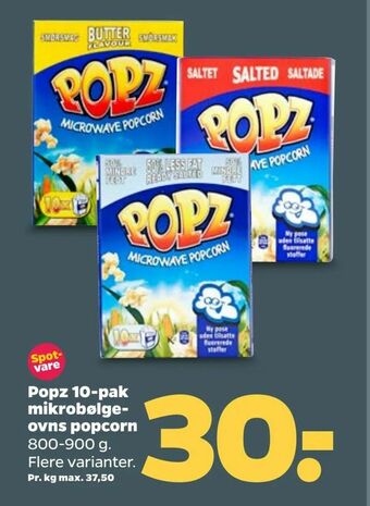 Netto Popz 10-pak mikrobølgeovns popcorn tilbud