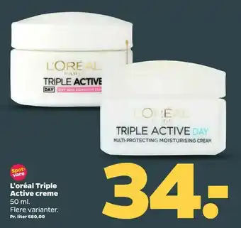 Netto L'oréal Triple Active creme tilbud