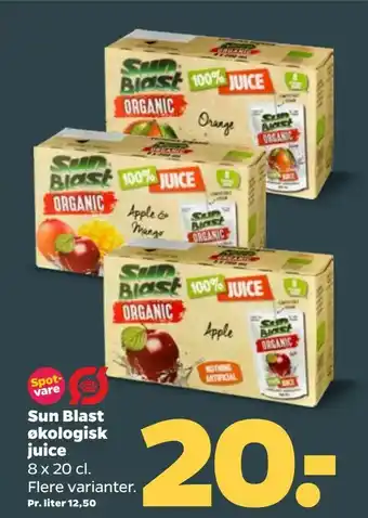Netto Sun Blast økologisk juice tilbud