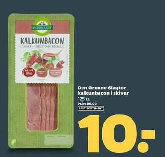 Netto Den Grønne Slagter kalkunbacon i skiver tilbud