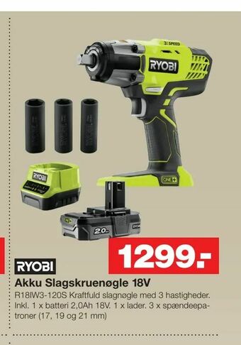 Bauhaus Akku Slagskruenøgle 18V tilbud