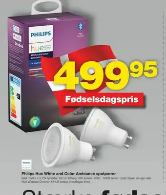 Bauhaus Philips Hue White and Color Ambiance spotpærer tilbud