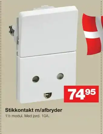 Stikkontakt m/afbryder