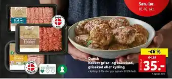 Let-Køb Dansk hakket grise- og kalvekød, grisekød eller kylling tilbud