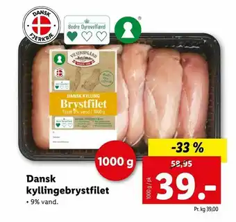 Let-Køb Dansk kyllingebrystfilet tilbud